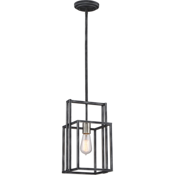 SATCO|NUVO Lake Mini Pendant - Iron Black / Brushed Nickel Accents