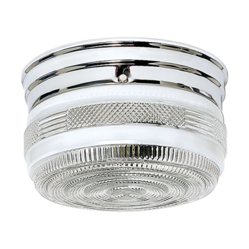 SATCO|NUVO 2-Light Flush Mount - 8" - Polished Chrome / Crystal & White Glass