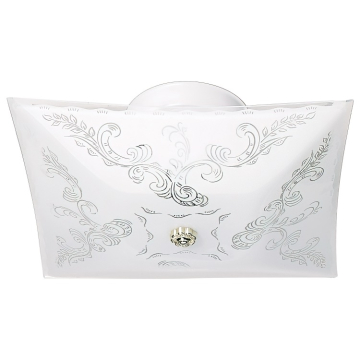SATCO|NUVO 2-Light Flush Mount - White / Floral Glass