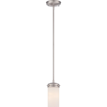 SATCO|NUVO Polaris Mini Pendant - Brushed Nickel - White Opal Glass Shade