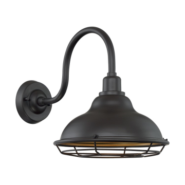 SATCO|NUVO Newbridge 1-Light Large Outdoor Wall Light - Dark Bronze / Gold