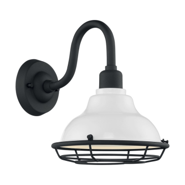 SATCO|NUVO Newbridge 1-Light Outdoor Wall Light - Gloss White / Textured Black
