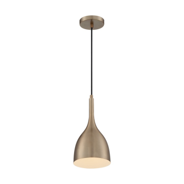 SATCO|NUVO Bellcap 1-Light Small Pendant - Burnished Brass Steel Shade