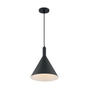 SATCO|NUVO Lightcap 1-Light Pendant - Matte Black Steel Shade