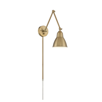 SATCO|NUVO Fulton 1-Light Swing Arm Wall Light - Burnished Brass