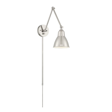 SATCO|NUVO Fulton 1-Light Swing Arm Wall Light - Polished Nickel