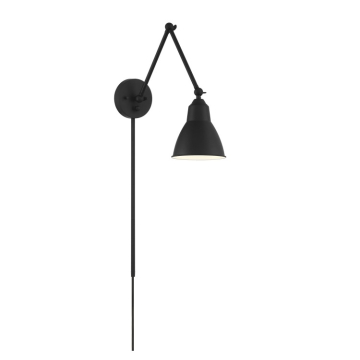 SATCO|NUVO Fulton 1-Light Swing Arm Wall Light - Matte Black