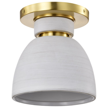 SATCO|NUVO Collins 1-Light Flush Mount - 8" - Brushed Brass