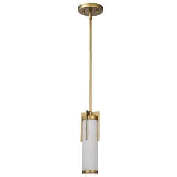 SATCO|NUVO Roselle Mini Pendant - Natural Brass - White Glass Shade