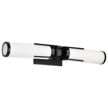 SATCO|NUVO Roselle 2-Light Vanity Fixture - 24" - Matte Black / White Glass