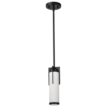 SATCO|NUVO Roselle Mini Pendant - Matte Black - White Glass Shade