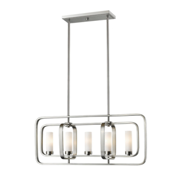 Z-Lite Aideen 5-Light Linear Chandelier - 120V - Brushed Nickel