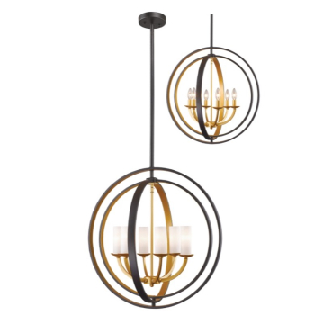 Z-Lite Ashling 6-Light Chandelier - 120V - Bronze Gold / Matte Opal