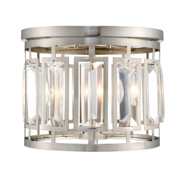 Z-Lite Mersesse 3-Light Flush Mount - 120V - Brushed Nickel
