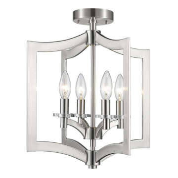 Z-Lite Zander 4-Light Semi-Flush Mount - 120V - Brushed Nickel