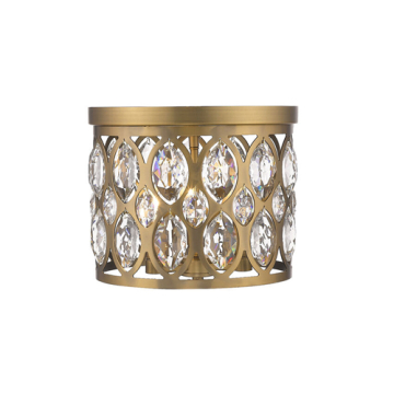 Z-Lite Dealey 11" 3-Light Flush Mount - 120V - Heirloom Brass