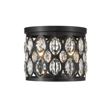 Z-Lite Dealey 11" 3-Light Flush Mount - 120V - Matte Black