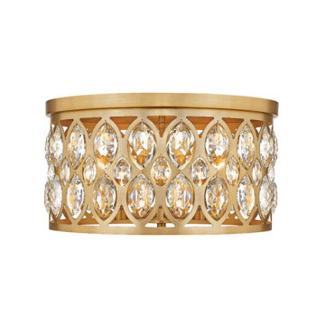 Z-Lite Dealey 18" 5-Light Flush Mount - 120V - Heirloom Brass