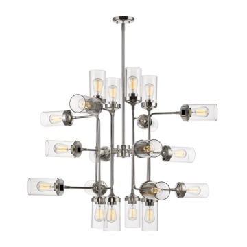 Z-Lite Calliope 42" 20-Light Chandelier - 120V - Polished Nickel / Clear