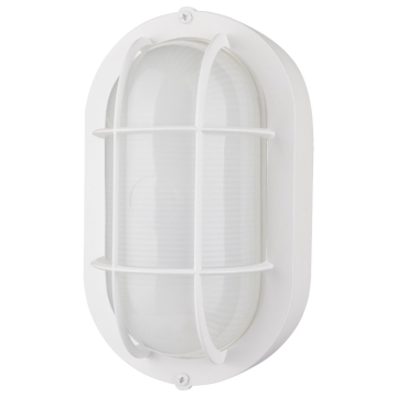 SATCO|NUVO LED Small Oval Bulk Head Fixture - 3000K - White / White Glass