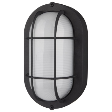 SATCO|NUVO LED Small Oval Bulk Head Fixture - 3000K - Black / White Glass