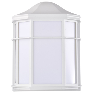 SATCO|NUVO LED Cage Lantern Fixture - 3000K - White / White Linen Acrylic