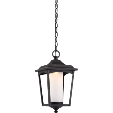 SATCO|NUVO Essex LED Hanging Lantern - Sterling Black / Etched Glass - 120V