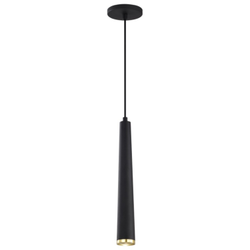 SATCO|NUVO Melrose LED Pendant - 12W - 3000K - Matte Black / Brushed Brass - 120V