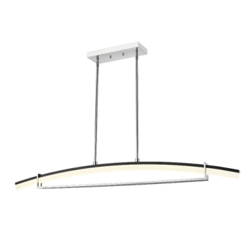 Z-Lite Arc 56" 1-Light LED Linear Chandelier - 3000K - 120V - Chrome