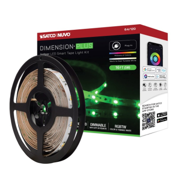 SATCO|NUVO DIMENSION Plus 16' Plug-In Indoor LED Smart Tape Light Kit
