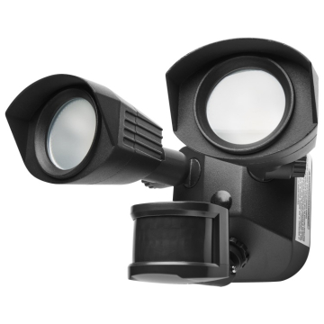 SATCO|NUVO Dual Head LED Security Light - Black - 3000K - Motion Sensor - 120V