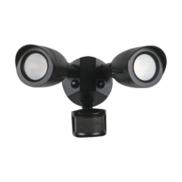 SATCO|NUVO Dual Head LED Security Light - Motion Sensor Included - Black - 3000K - 120V
