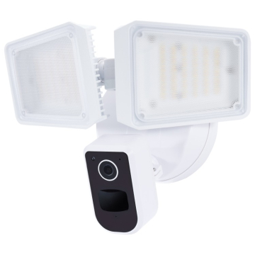 SATCO|NUVO Rectangular Outdoor SMART LED Security Light with Camera - Starfish Enabled - 36W - Tunable White - White - 120-277V