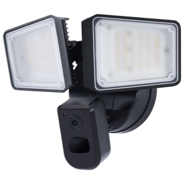 SATCO|NUVO Rectangular Outdoor SMART LED Security Light with Camera - Starfish Enabled - 36W - Tunable White - Black - 120-277V