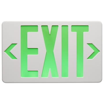 SATCO|NUVO Green LED Exit Sign - 90min Ni-Cad backup - 120/277V - Single/Dual Face - Universal Mounting