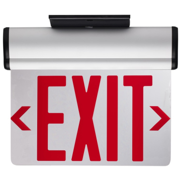 SATCO|NUVO Red (Mirror) Edge Lit LED Exit Sign - 90min Ni-Cad backup - 120/277V - Dual Face - Top/Back/End Mount
