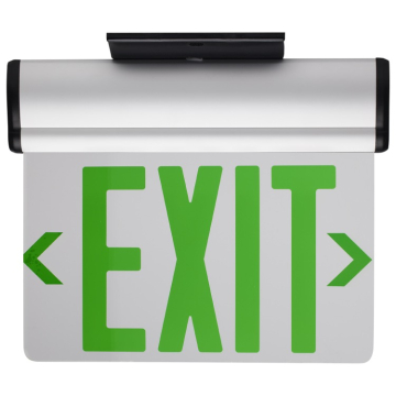 SATCO|NUVO Green (Clear) Edge Lit LED Exit Sign - 90min Ni-Cad backup - 120/277V - Single Face - Top/Back/End Mount