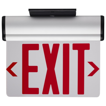 SATCO|NUVO Red (Clear) Edge Lit LED Exit Sign - 90min Ni-Cad backup - 120/277V - Single Face - Top/Back/End Mount