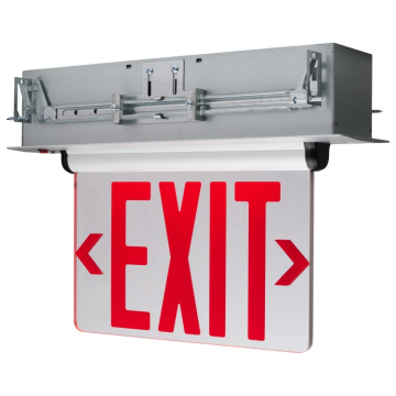 SATCO|NUVO Red (Clear) Edge Lit LED Exit Sign - Single Face - 120V/277V - Clear - Recessed Mount