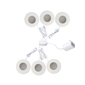 Lotus 1W 1" Mini LED Puck Light Kit - 6 PACK - 3000K - 70 Lumens - 12V