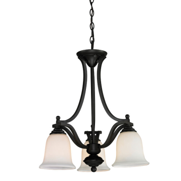 Z-Lite Lagoon 3-Light Chandelier - 120V - Matte Black