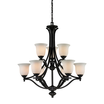 Z-Lite Lagoon 9-Light Chandelier - 120V - Matte Black