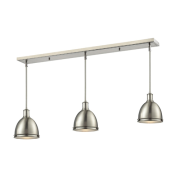 Z-Lite Mason 8" 3-Light Linear Chandelier - 120V - Brushed Nickel