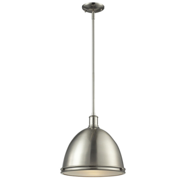 Z-Lite Mason 13" 1-Light Pendant - 120V - Brushed Nickel