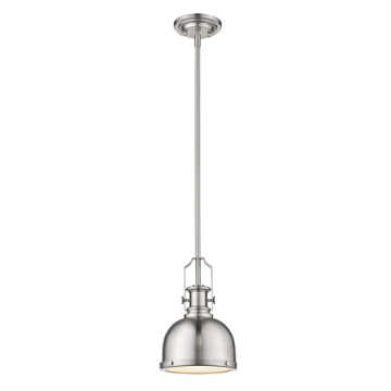 Z-Lite Melange 8" 1-Light Pendant - 120V - Brushed Nickel