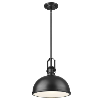 Z-Lite Melange 13" 1-Light Pendant - 120V - Matte Black