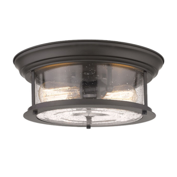 Z-Lite Sonna 14" 2-Light Flush Mount - 120V - Bronze / Clear Seedy