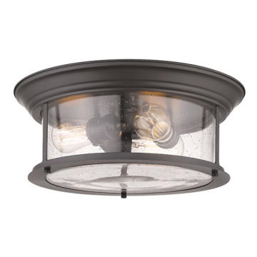 Z-Lite Sonna 16" 3-Light Flush Mount - 120V - Bronze / Clear Seedy