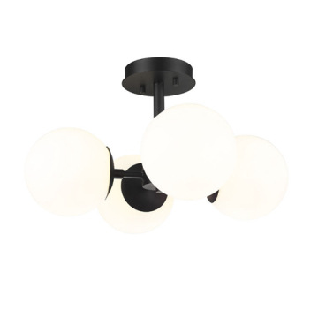 Z-Lite Midnetic 4-Light Semi-Flush Mount - 120V - Matte Black