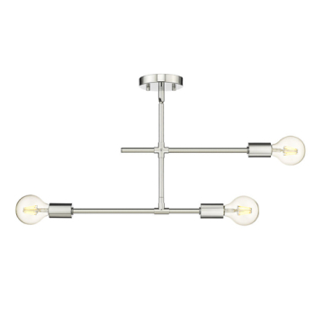 Z-Lite Modernist 3-Light Semi-Flush Mount - 120V - Chrome